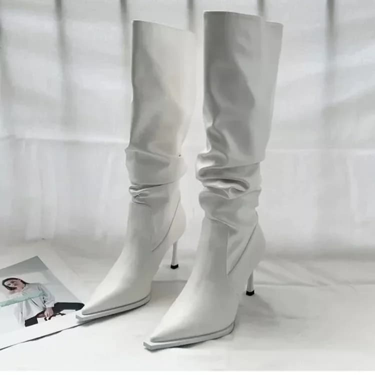 Bottes longues hiver sexy talons aiguilles pointues - Bottes genou élégantes pêche femmes