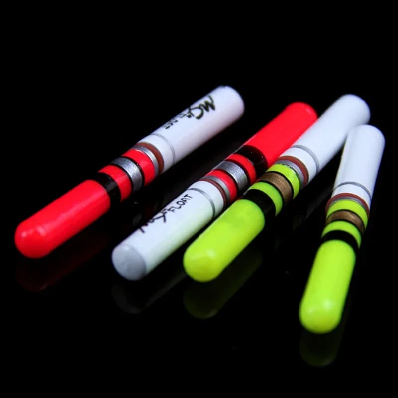 10 bâtons lumineux LED pour flotteurs nocturnes - Vert et rouge avec piles CR322/CR425