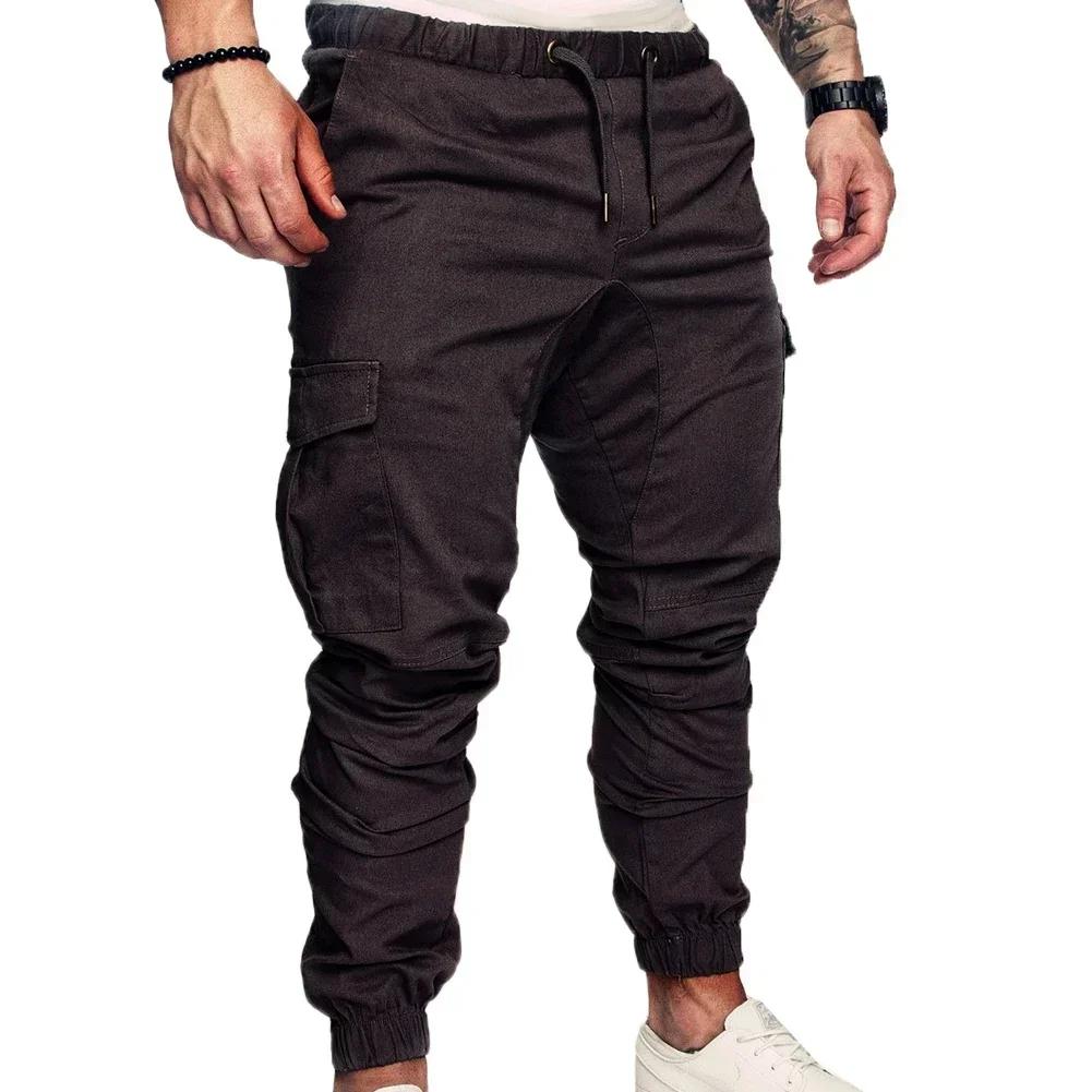 Pantalon printemps automne homme réglable cordon pêche poches ajustables slim fit rayé jogging