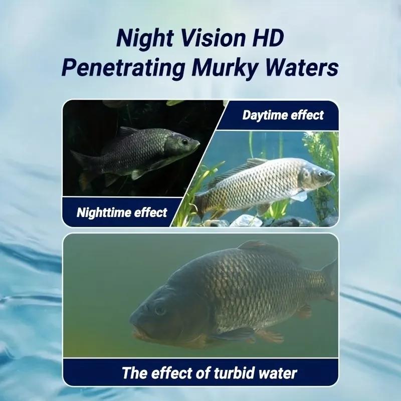 Caméra de pêche portable 1080P vision nocturne écran LCD 4.3" détecteur profondeur angle 130° pêche main