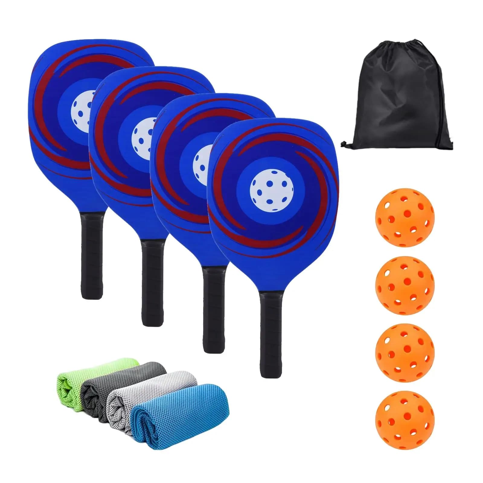Set de 4 raquettes pickleball bois léger portable avec sac - Idéal cadeaux hommes femmes pêche