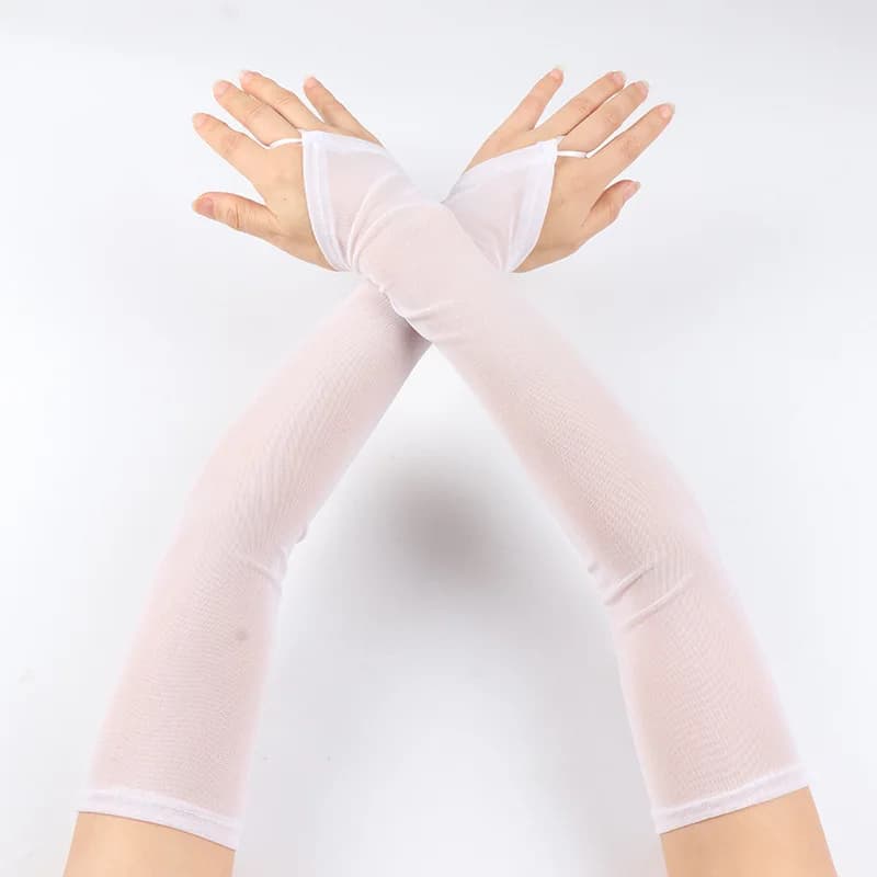 Gants longs femme pêche doigts libres maille respirante conduite extérieur élégants