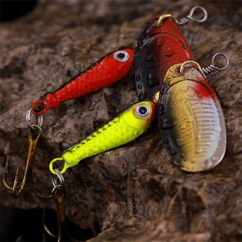 Leurre métal tournant 7cm 9.1g - Spinner avec sequins pour brochet, sandre et perche