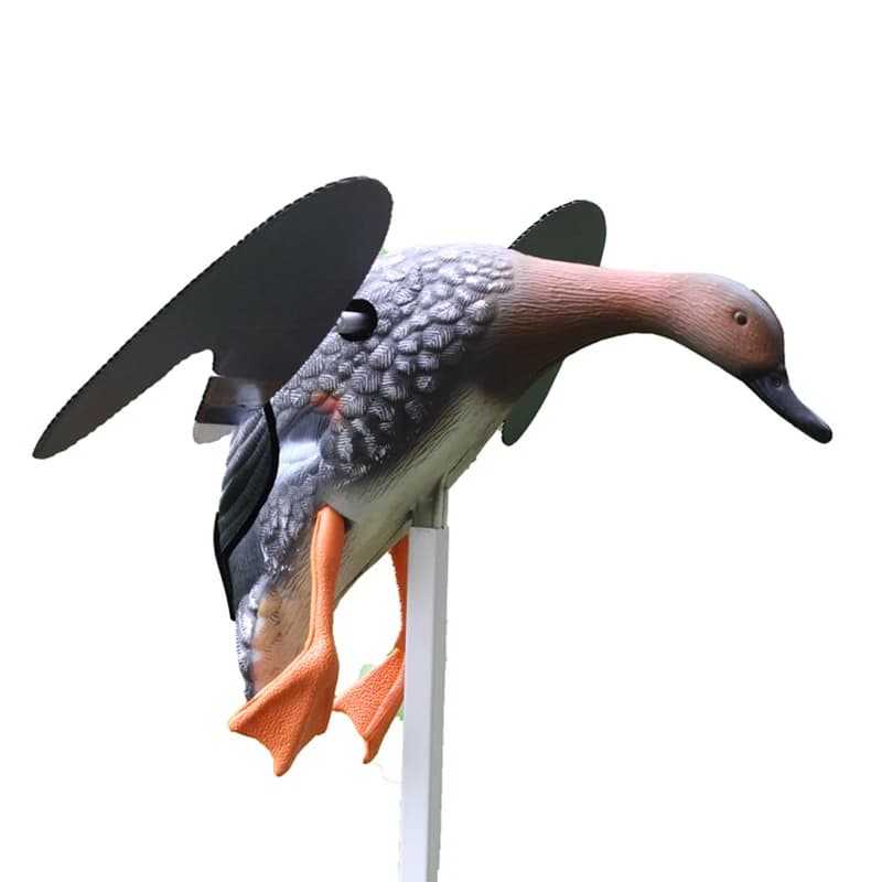 Leurre canard volant télécommandé réaliste - Appât de chasse avec tige de support verte
