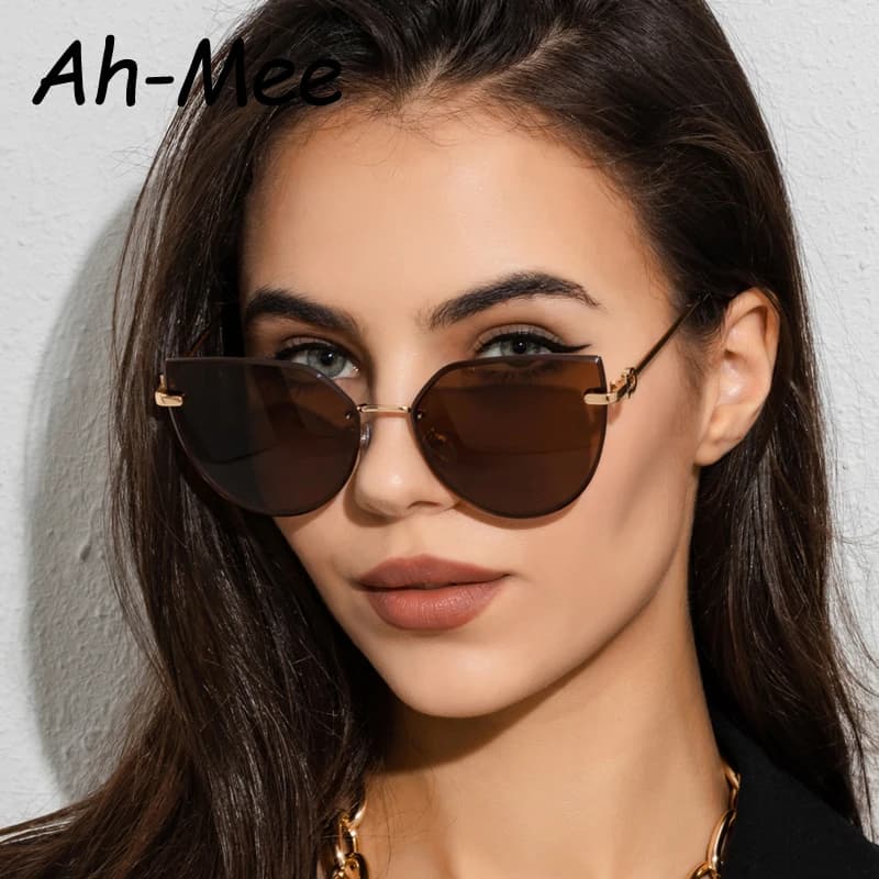 Lunettes de soleil vintage femme pêche sans monture anti-lumière protection UV400 pour randonnée