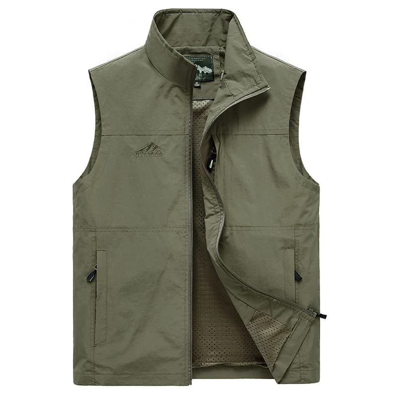 Gilet sans manches pêche homme été - Veste respirante multipoches pour pêche et voyage