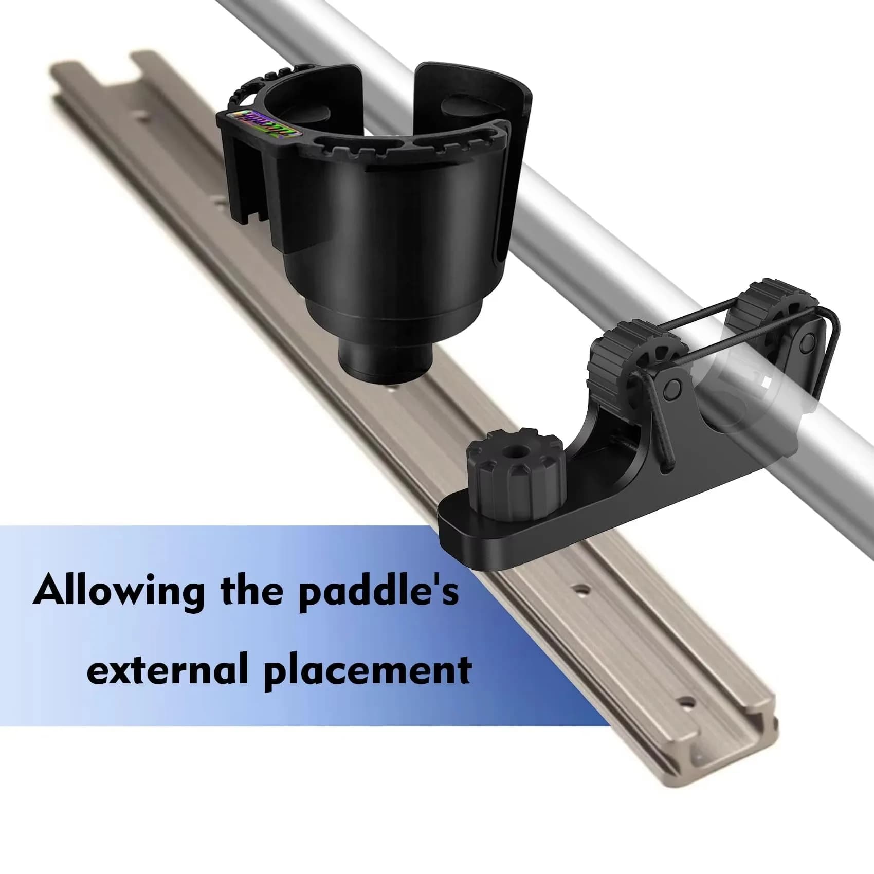 2 supports pagaie kayak extensibles sur rail pour fixation standard, accessoires pêche et navigation