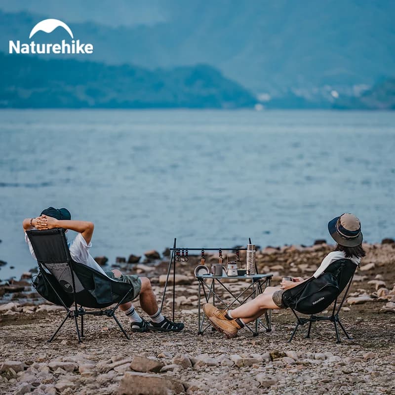 Chaise camping pêche haute stabilité charge lourde dossier lune ultra-légère voyage portable 2024