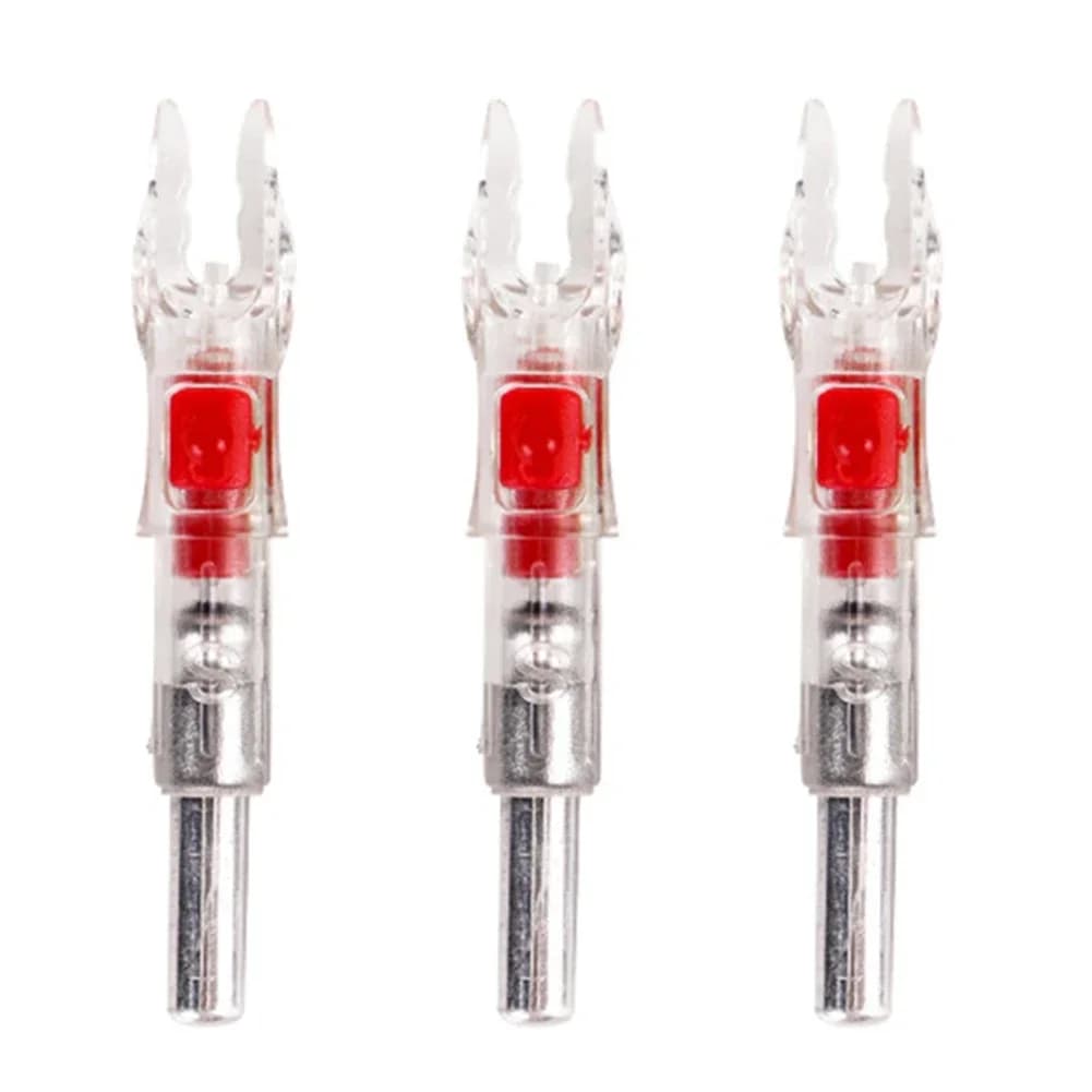 3 empennes lumineuses LED avec bouton pour flèches de pêche à l'arc 6.2mm éclairage automatique