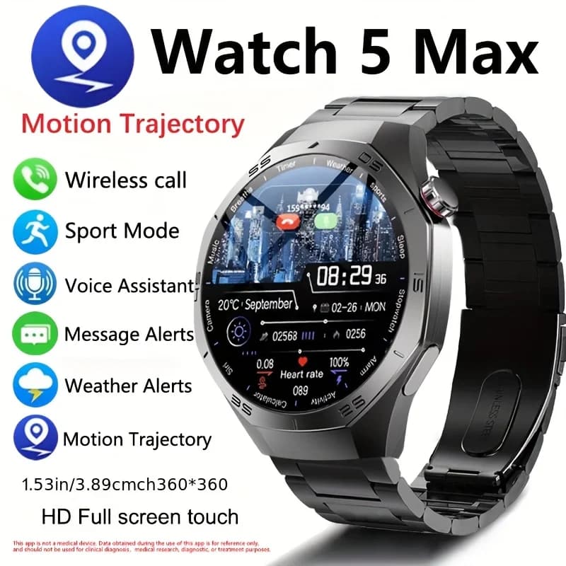 Smartwatch 2025 AMOLED avec GPS et suivi de trajectoire pour Android iOS - Montre étanche appels