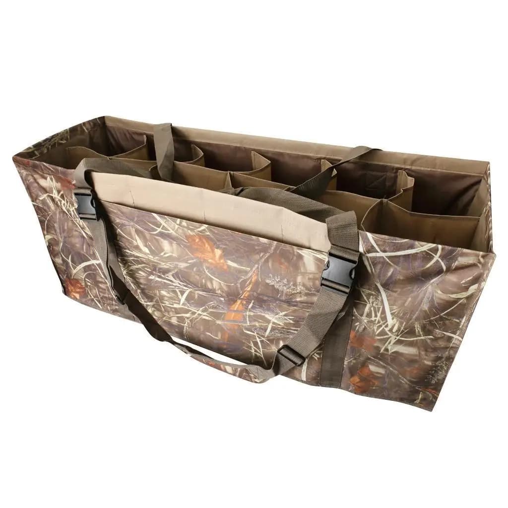 Sac de transport pour leurres canards - 12 compartiments avec bandoulière camouflage pour chasse