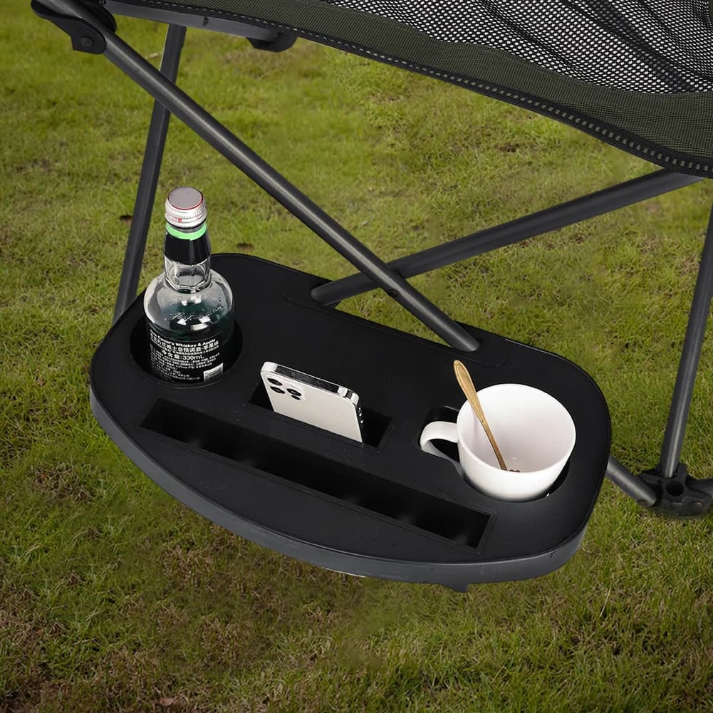 Tablette latérale clipable pour chaise pliante de pêche et camping avec porte-gobelet