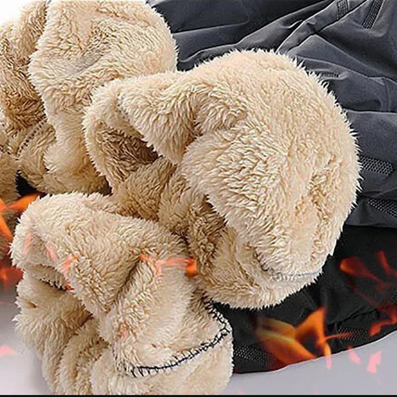 Pantalon jogging laine mouton homme hiver épais pour pêche par grand vent froid