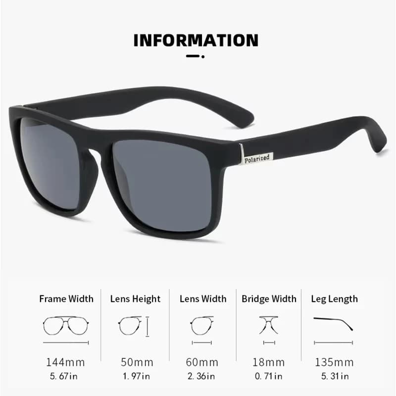 Lunettes de soleil polarisées de luxe carrées pour conduite, pêche et sports vintage UV
