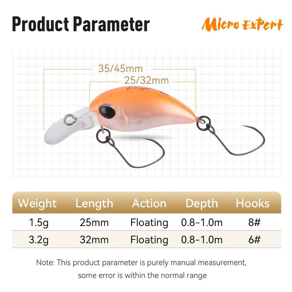 Leurre dur flottant Kingdom Small Crank Minnow 1.5g et 3.2g pour la pêche de la truite