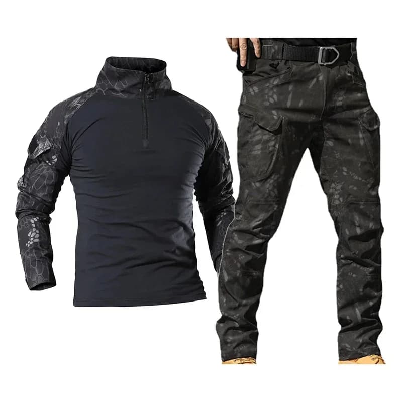 Uniforme de chasse tactique IL camouflage multicam noir pêche randonnée vêtement technique polyvalent