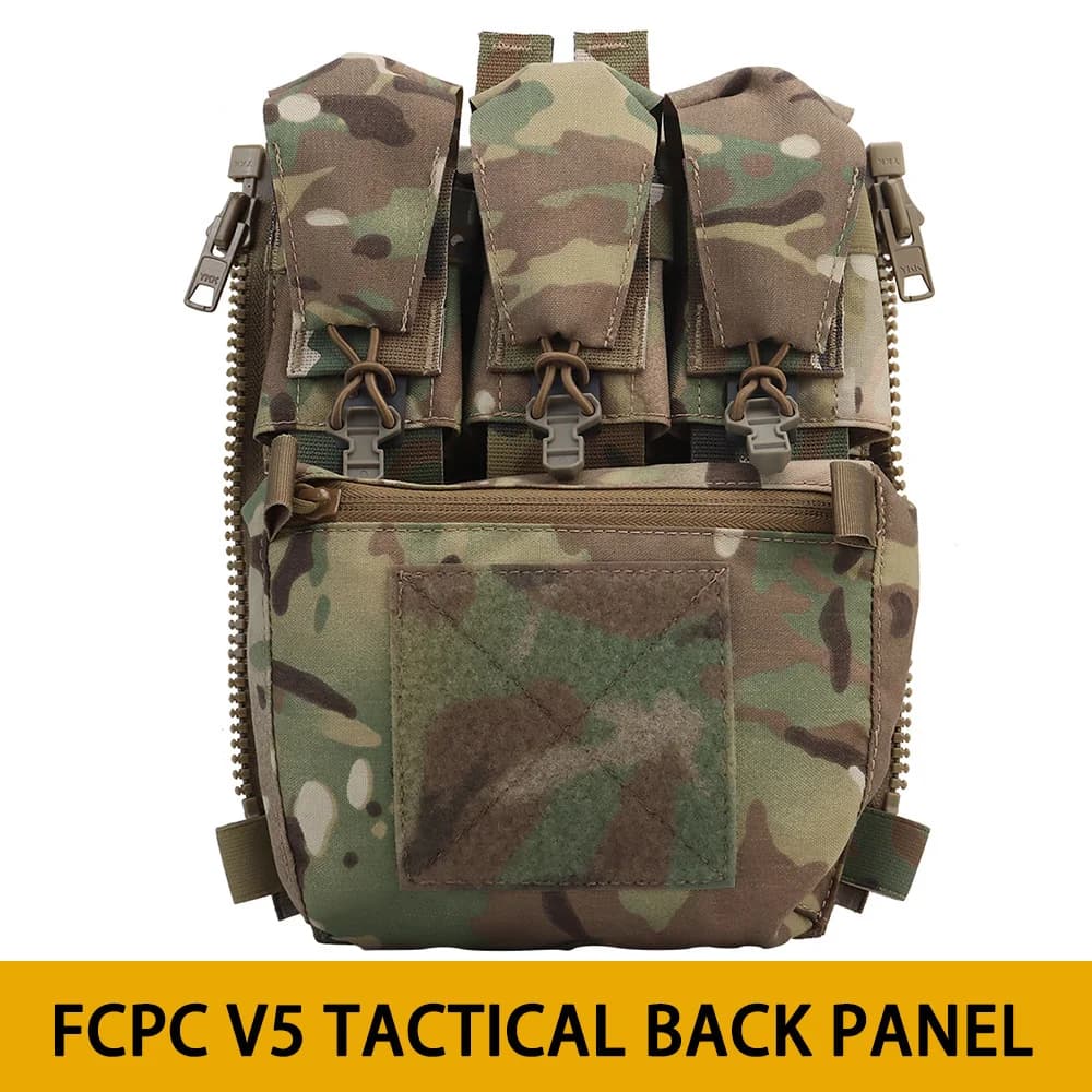 Panneau dorsal tactique V5 avec poches - Support triple chargeurs pour équipement de pêche