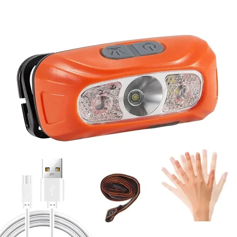 Lampe frontale détecteur de mouvement rechargeable HOMEFISH COB étanche pour pêche nocturne