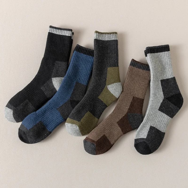 Chaussettes hiver laine mérinos épaisses chaudes respiration randonnée vélo pêche polyvalentes