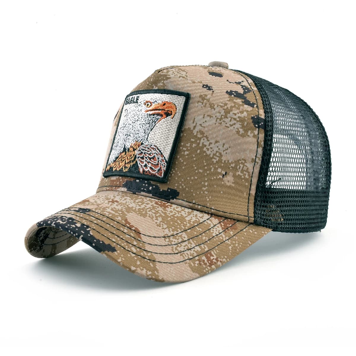 Casquette camouflage aigle brodé pêche - Chapeau snapback 4 saisons pour pêche mode