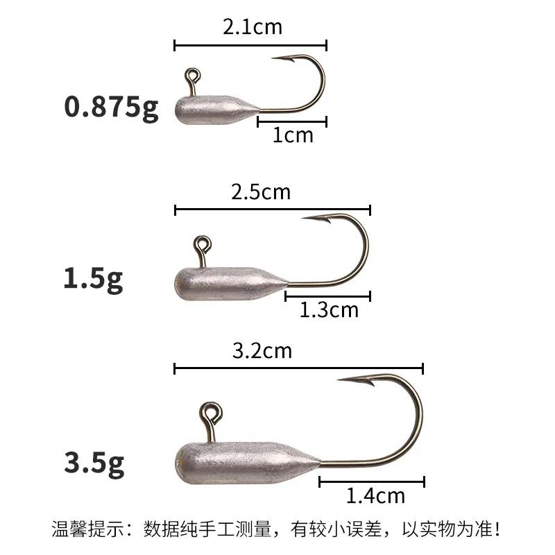 Têtes plombées japonaises professionnelles 1g à 5g pour petits leurres souples et montage texas rig
