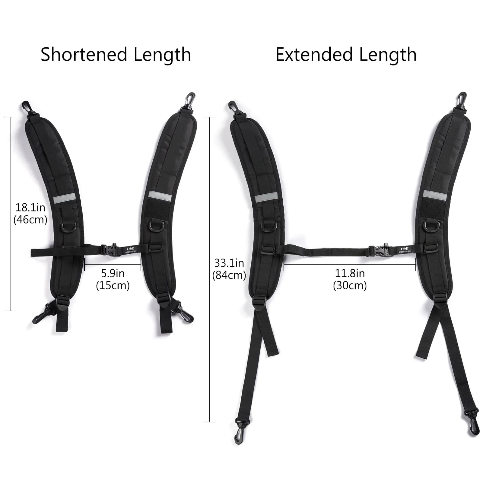 Sangles de remplacement rembourrées pour sac à dos de pêche - Réglables et confortables Bassdash