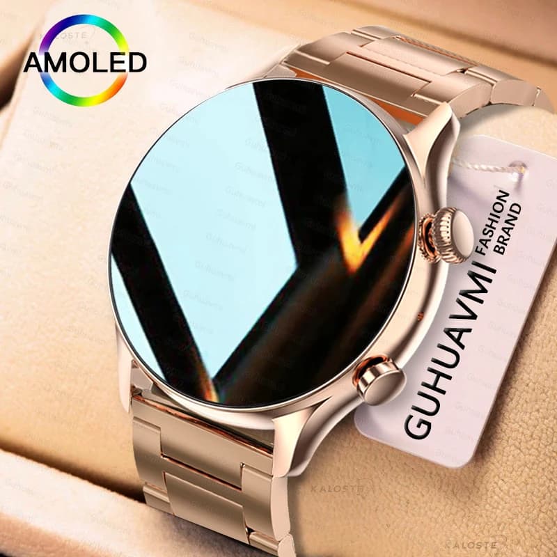 Montre Connectée 2026 Femme Homme - Smartwatch AMOLED écran toujours allumé étanche IP68 GPS Android iOS