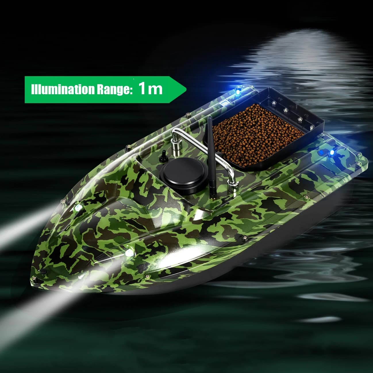 Bateau appât 220V grand modèle contrôle croisière - 1.5KG charge LED alertes batterie 5200mA 3h