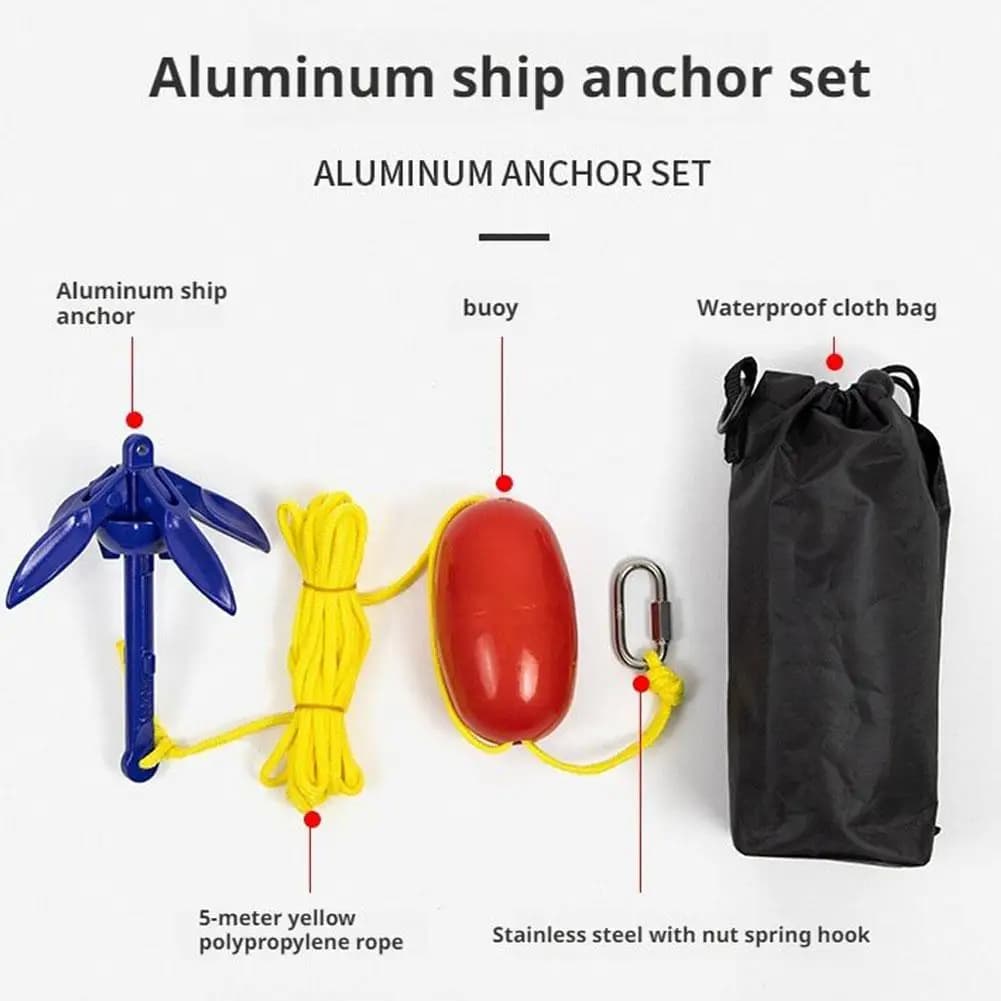 Kit ancre pliante marine pour kayak de pêche, canoë, jet ski, paddle board et petits bateaux