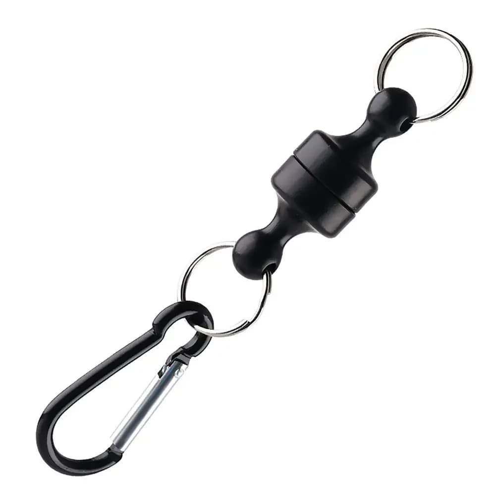 Mousqueton magnétique avec porte-clés pour pêche - Accessoire anti-chute pour matériel