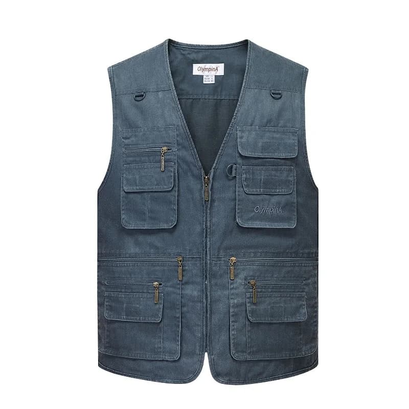 Veste de pêche sans manches grande taille multi-poches - Veste tactique homme printemps 10XL 9XL - Veste de voyage travail outdoor