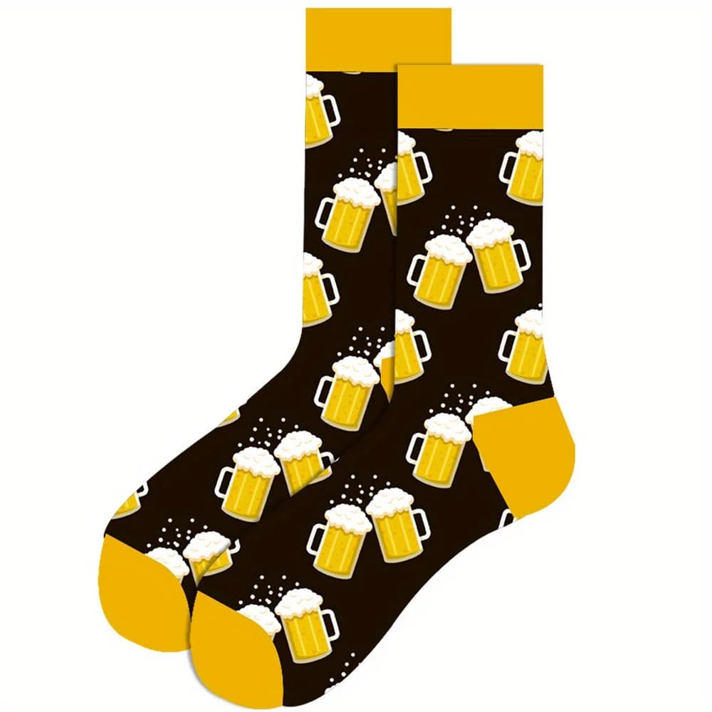Chaussettes longues hommes outils imprimés - 1 paire personnalisée unique - Style cartoon original