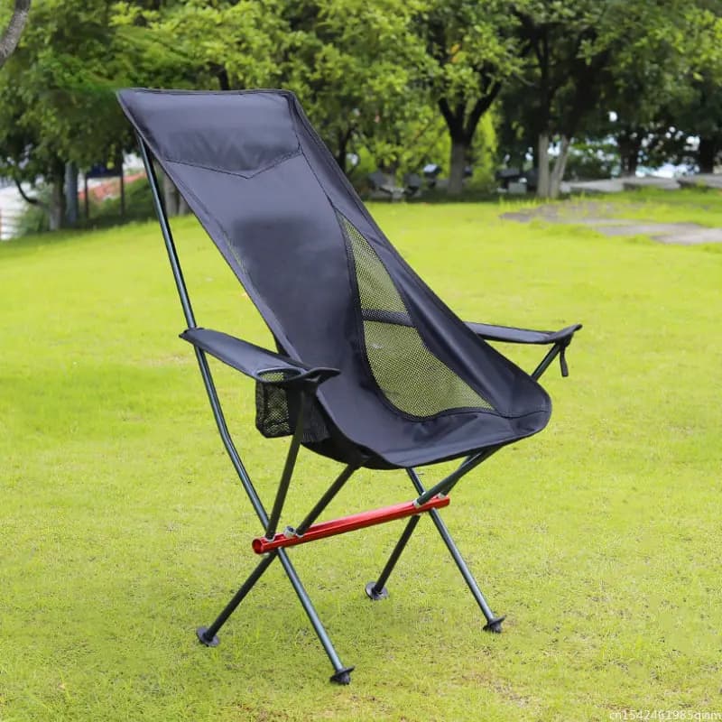Siège pêche pliant Oxford allongé - Chaise camping portable pour BBQ et plage