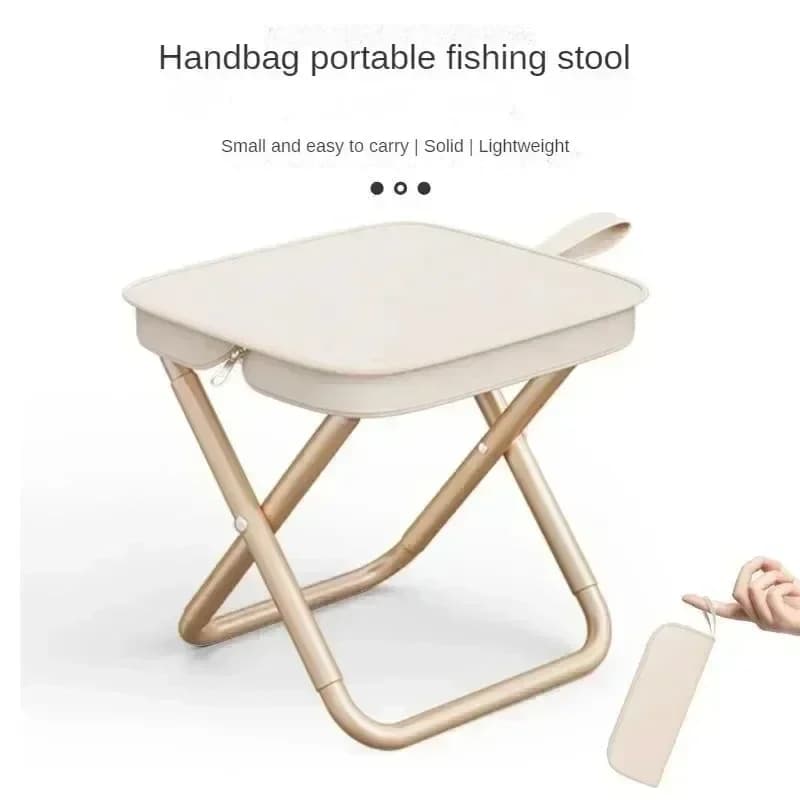Tabouret de pêche portable en forme d'étui à crayons - Petit siège pliant sac à main pour tourisme et loisirs