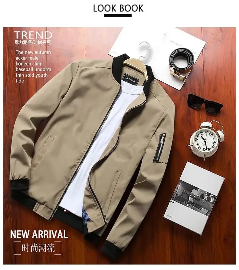 Bomber homme printemps automne pour pêche - Veste zippée streetwear taille 6XL