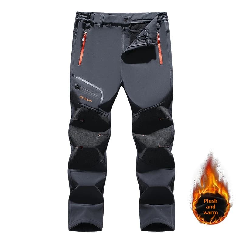 Pantalon thermique homme doublé polaire imperméable coupe-vent pêche camping grande taille