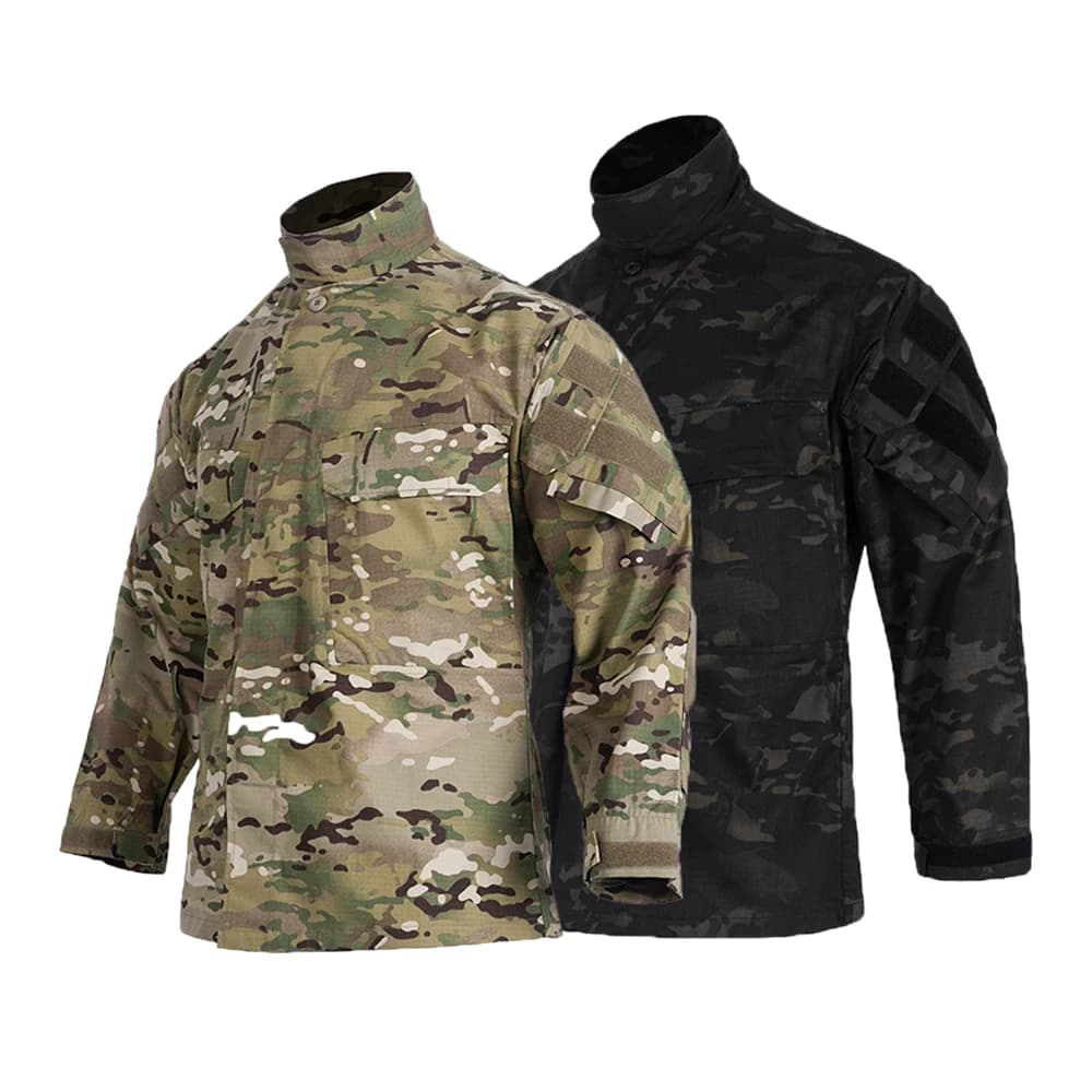 Veste camouflage combat tactique homme - Uniforme pêche extérieure manches longues coupe-vent