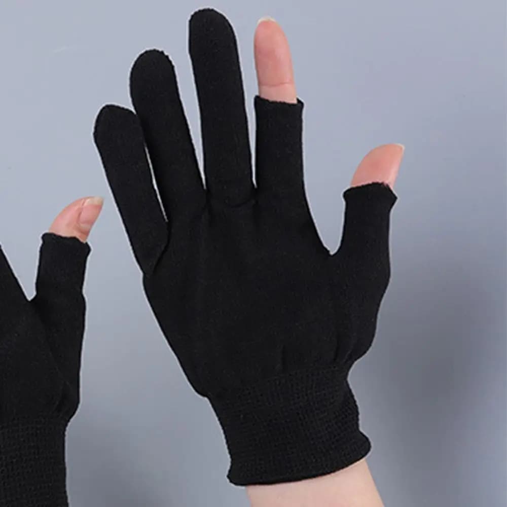 Gants nylon ultra-fins été deux trois doigts cueillette thé pêche travail fingerless protection légère