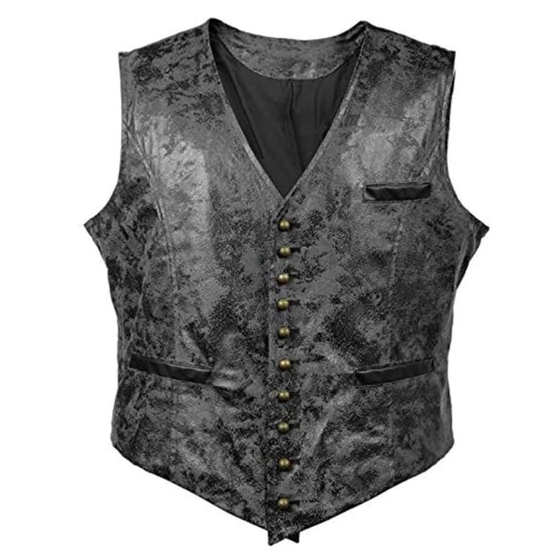 Veste sans manches homme cuir suédé hiver automne - Veston vintage col V casual rétro