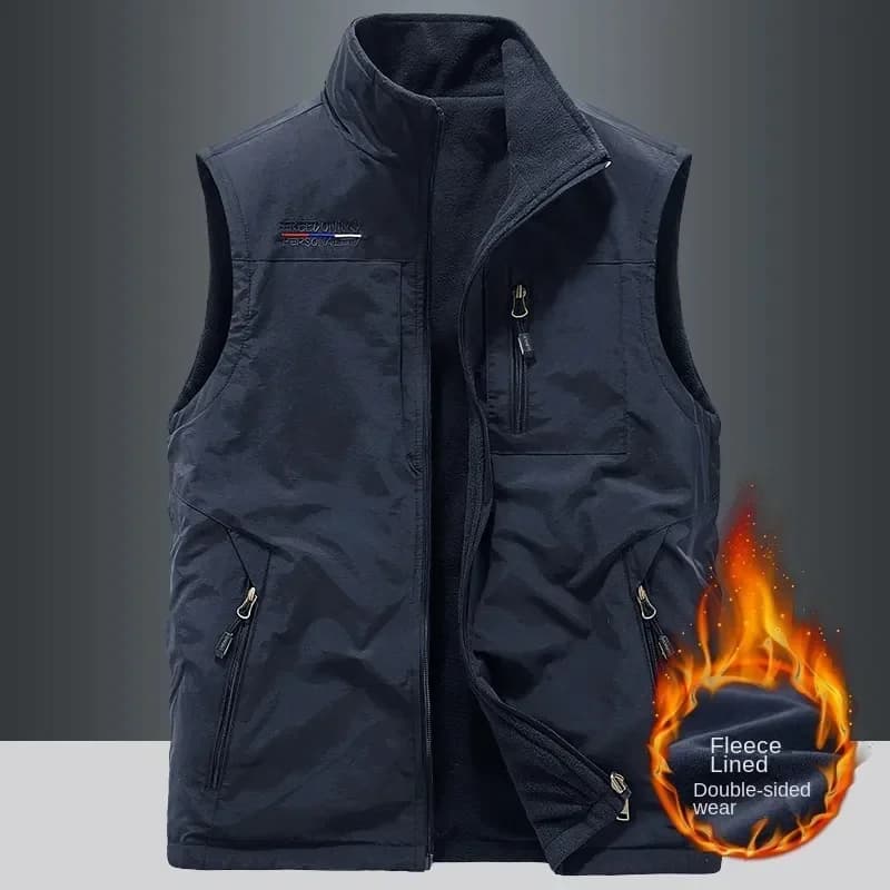 Gilet chauffant homme luxe pour pêche hiver - Veste chauffante extérieure grande taille confortable