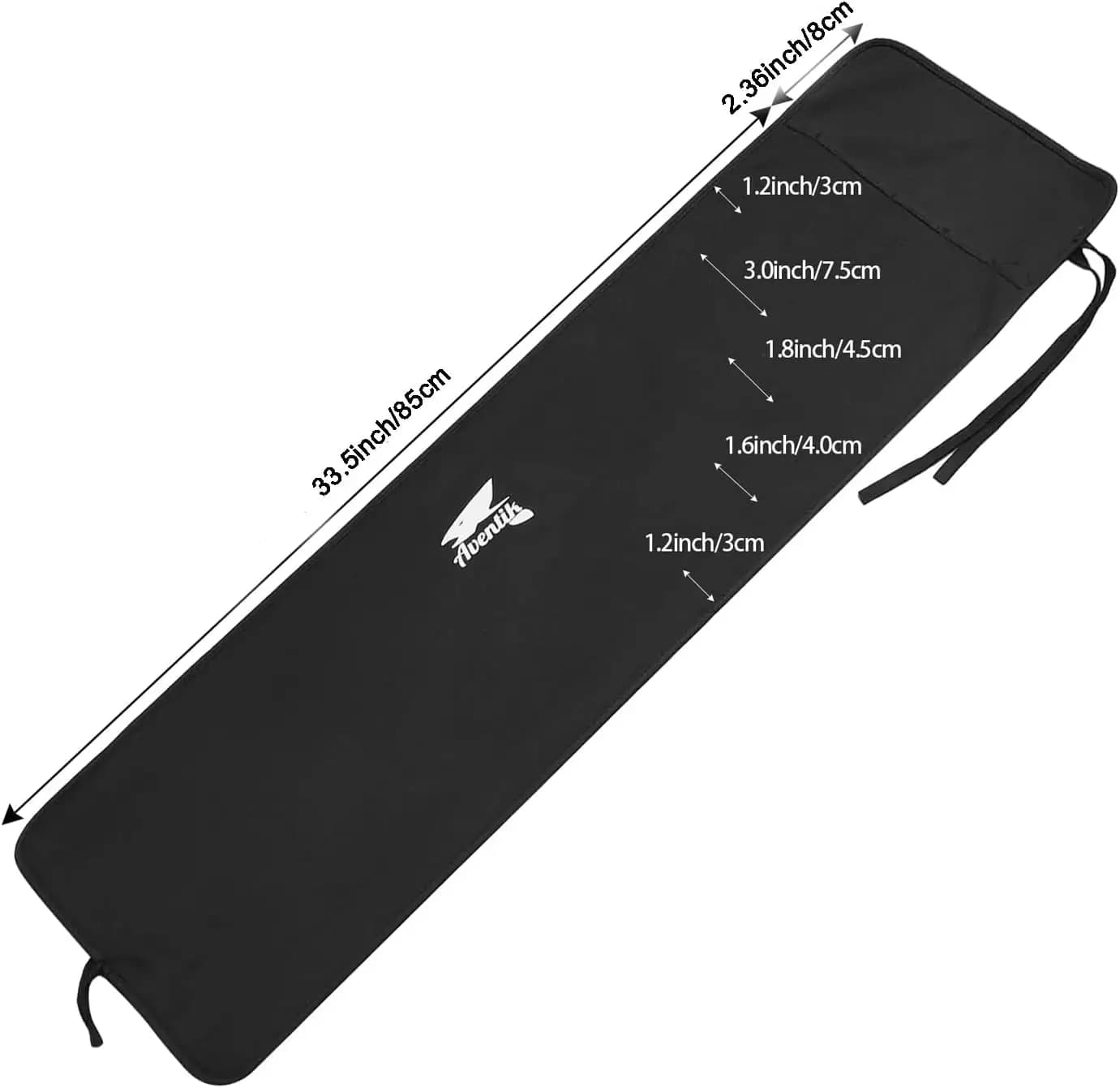 Chaussette néoprène Aventik pour canne à pêche mouche avec 5 compartiments et protection complète de la canne