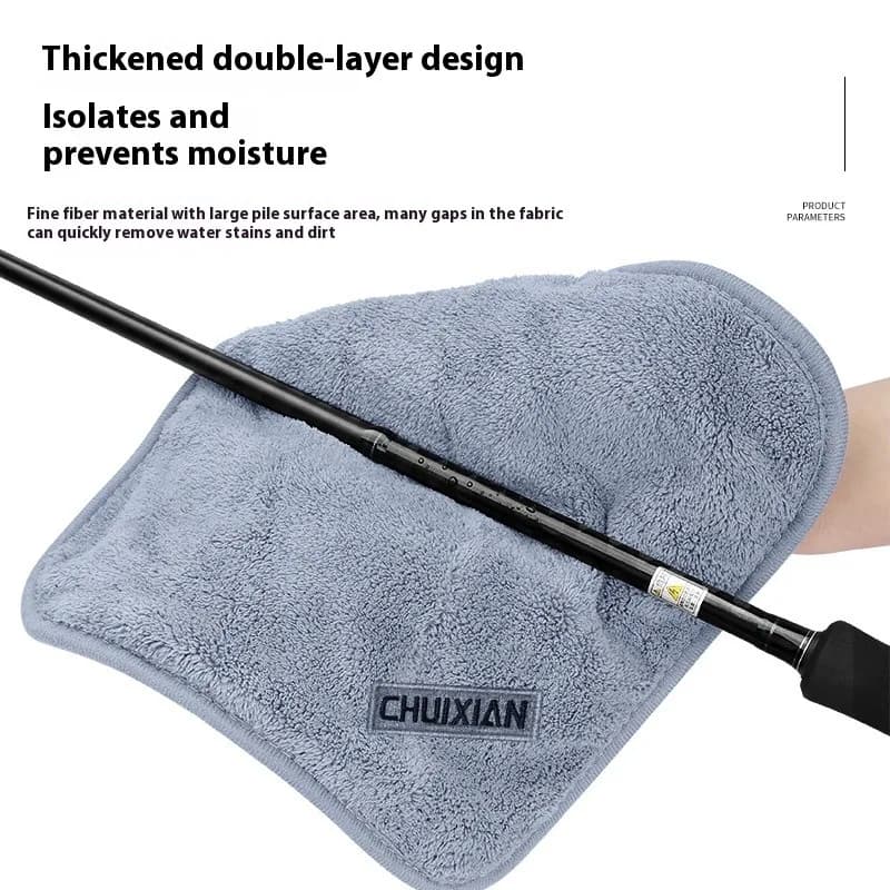 Serviette de pêche ultra douce et séchage rapide, microfibre pour nettoyer et sécher votre canne en extérieur