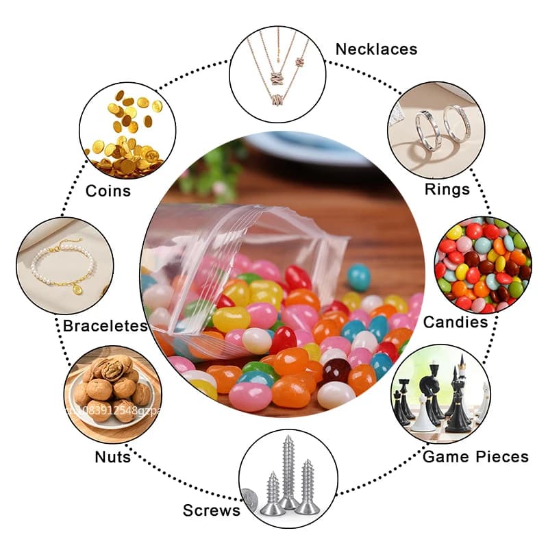 100 sachets zip transparents réutilisables pour conservation alimentaire sous vide - étanches et pratiques
