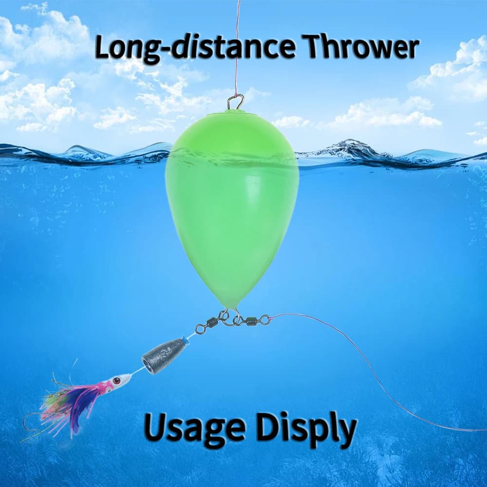 Bobber lumineux œuf vert 20g à 100g pour pêche de nuit et grande distance en mer