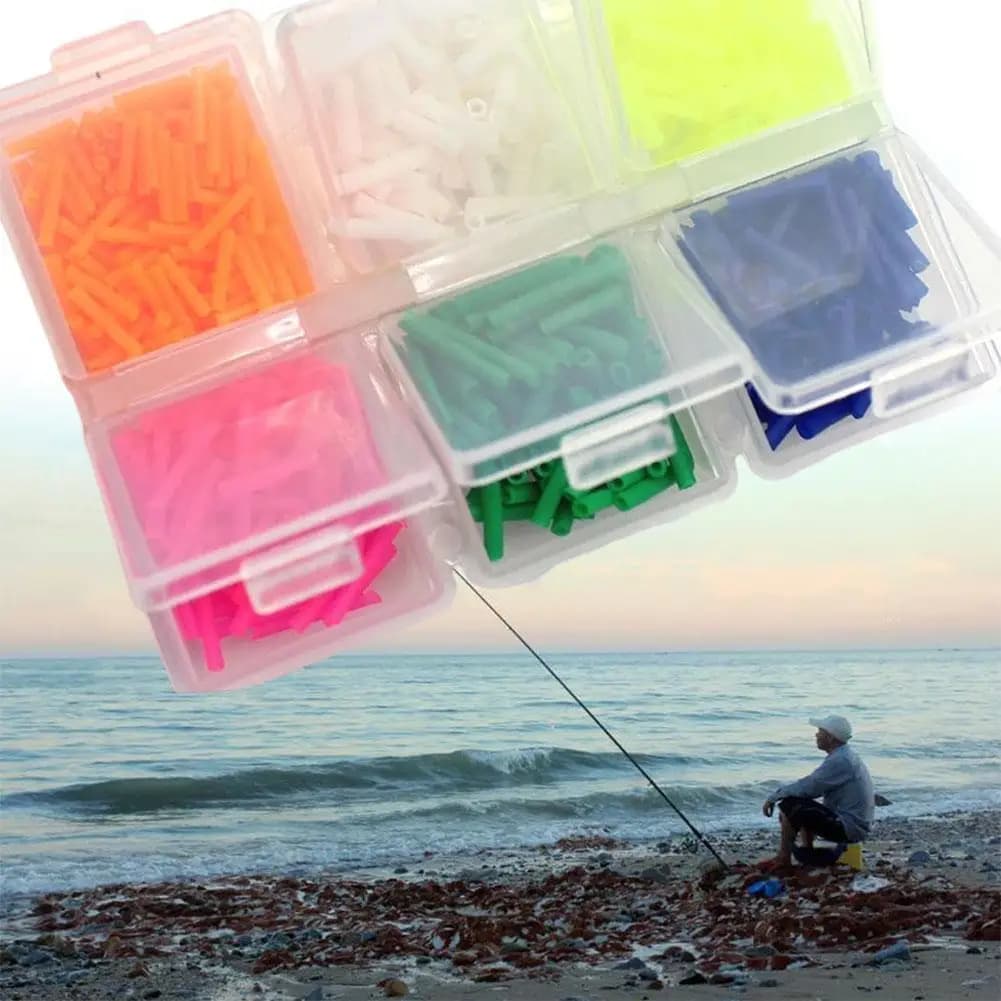 Boîte de flotteurs assortis pour pêche à la carpe - tubes silicone colorés accessoires canne à coup