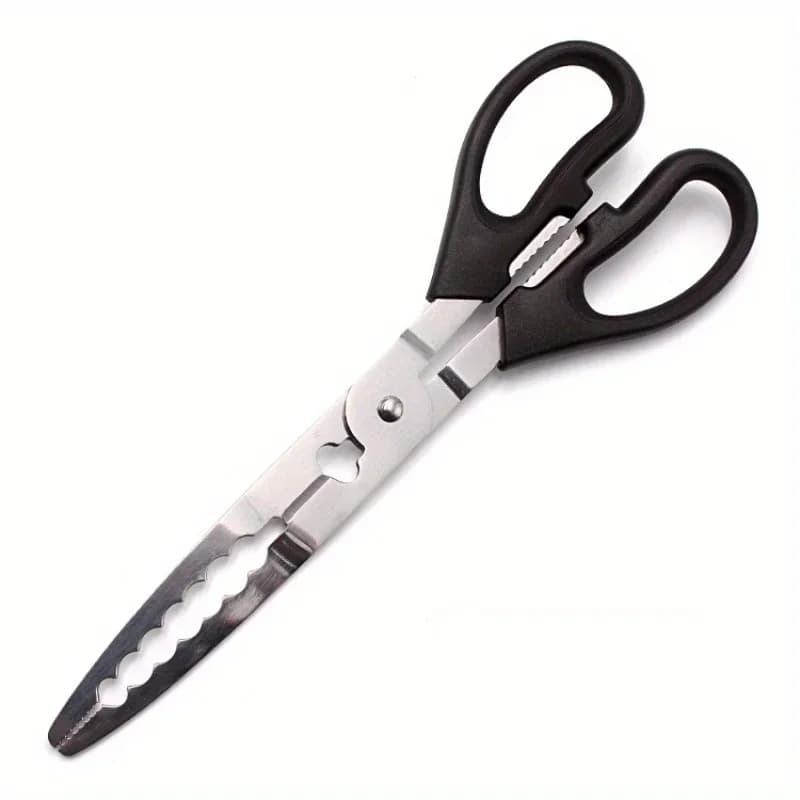 Pince de pêche longue multifonction avec pince et ciseaux en acier inoxydable pour brochet et crabe