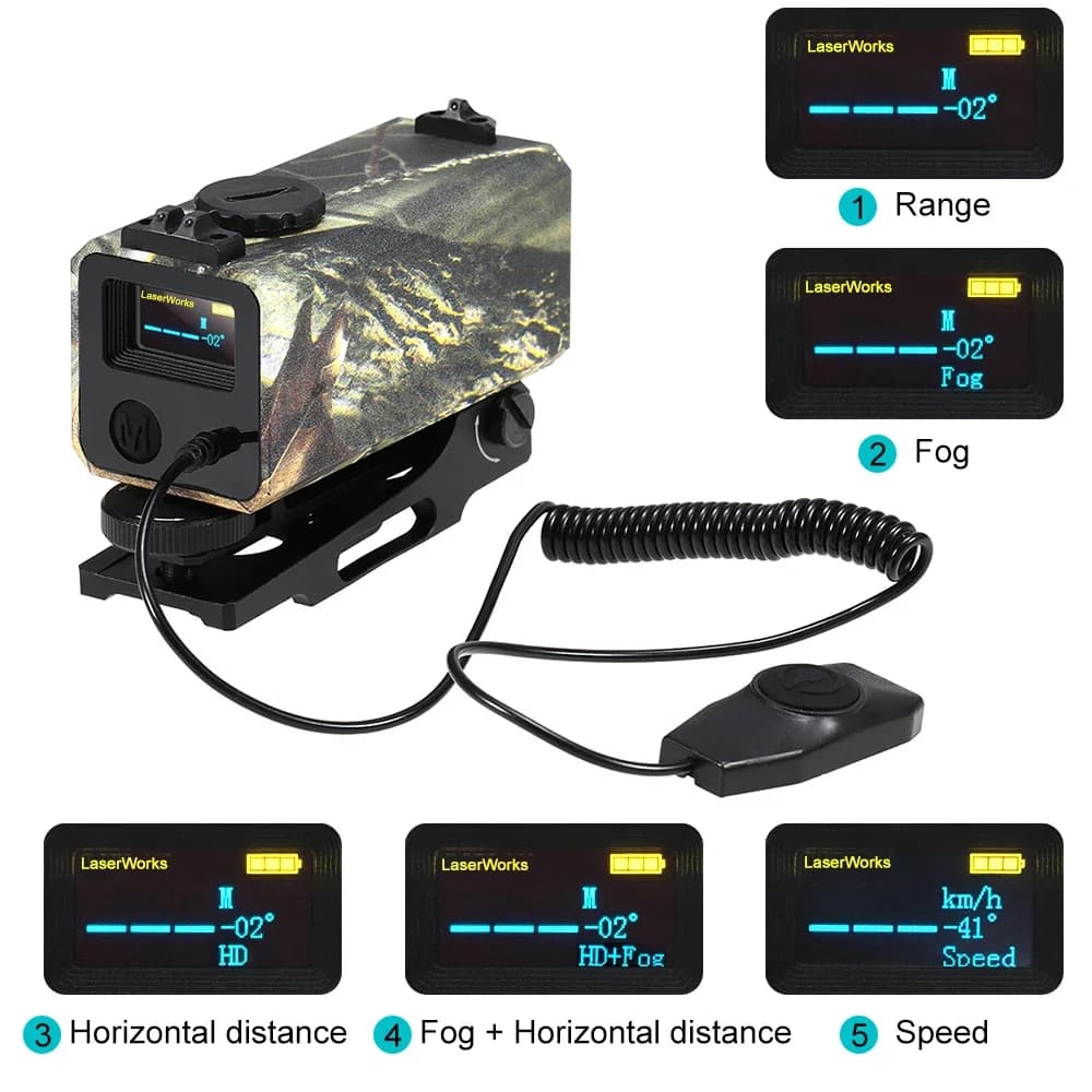 Télémètre laser mini métal professionnel 2-en-1 pour chasse et pêche - Mesure 1200m avec vitesse