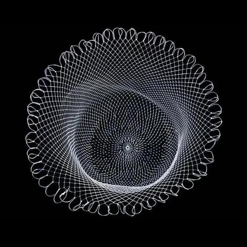 Filet de pêche double ligne en maille tressée 40 à 80 cm pour truite et perche,