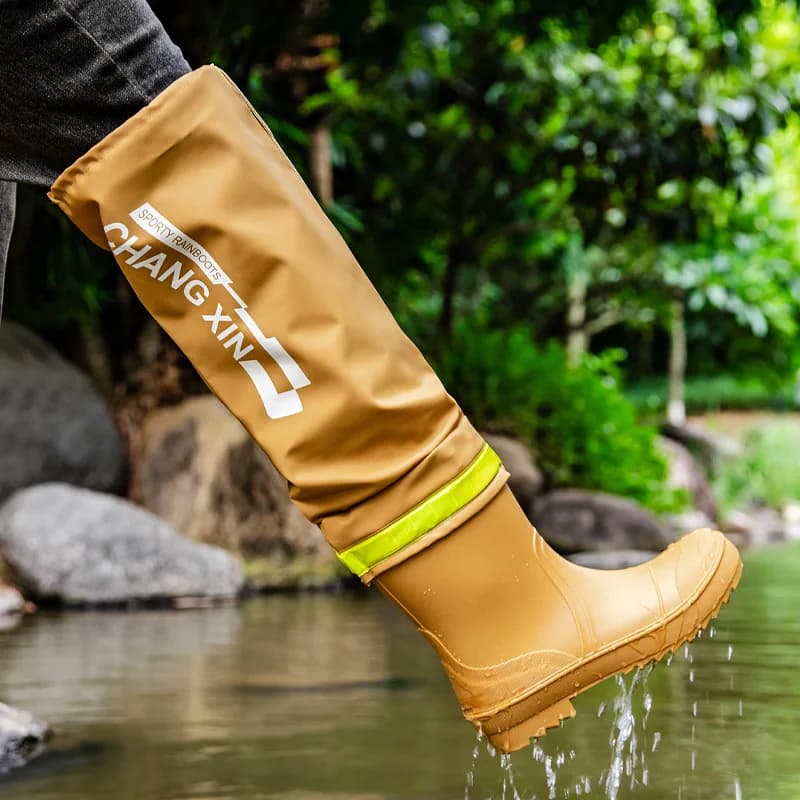 Bottes de pluie homme pêche genou imperméables caoutchouc outdoor bottes longues tube botas lluvia
