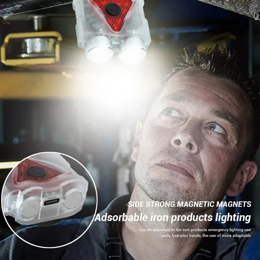 Casquette multifonction avec clip lampe frontale étanche rechargeable et porte-clés pour pêche camping nocturne